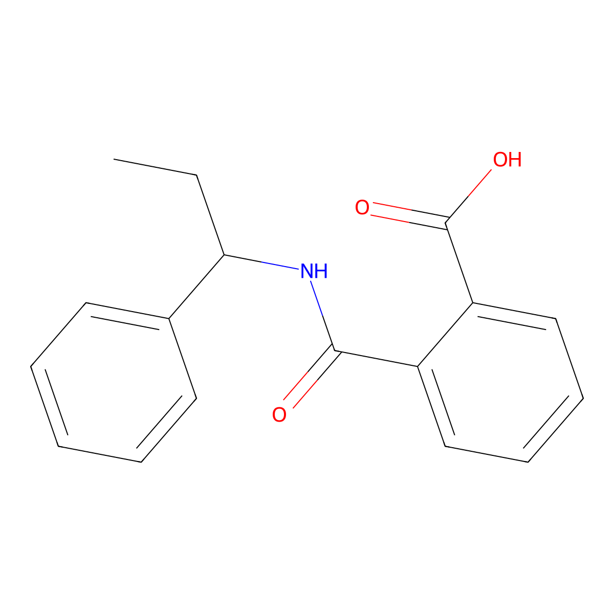 2-{[(1-Phenylpropyl)amino]carbonyl}benzoic acid molecular structure, CAS 687980-76-3