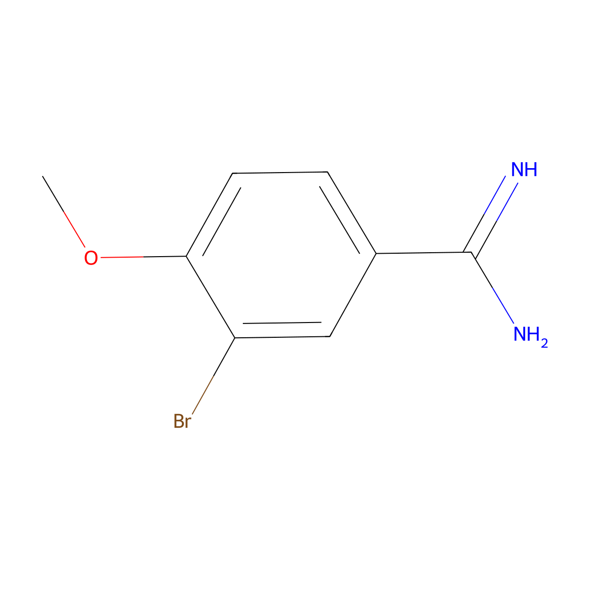 3-Bromo-4-methoxy-benzamidine molecular structure, CAS 687985-65-5
