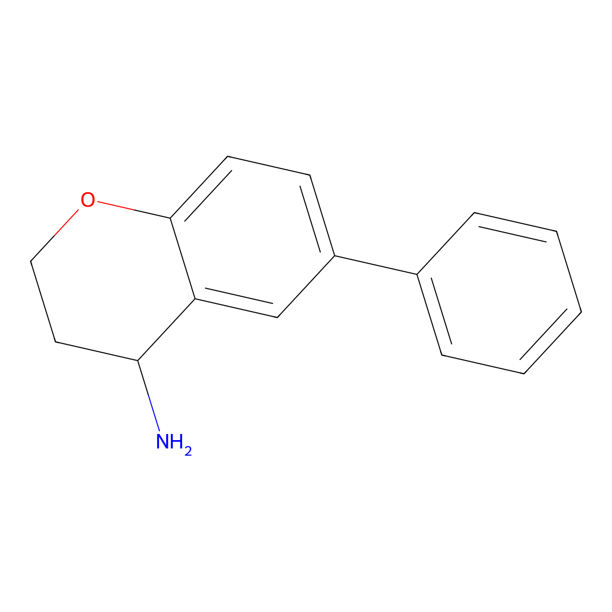 6-Phenyl-3,4-dihydro-2H-1-benzopyran-4-amine molecular structure, CAS 687992-76-3