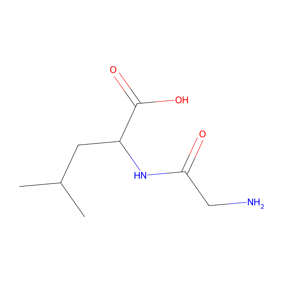 N-Glycyl-DL-leucine molecular structure, CAS 688-14-2