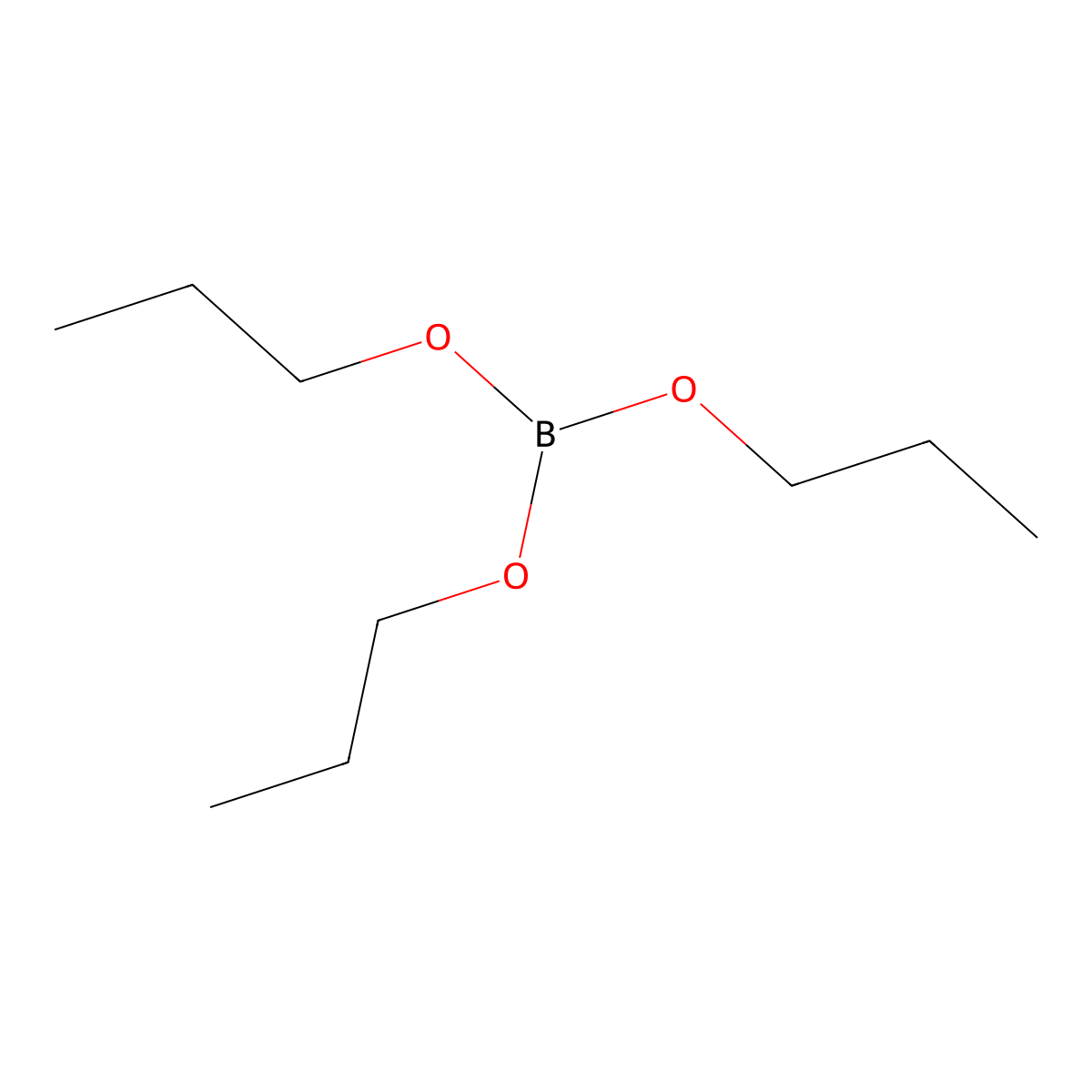Boric acid (H3BO3), tripropyl ester molecular structure, CAS 688-71-1
