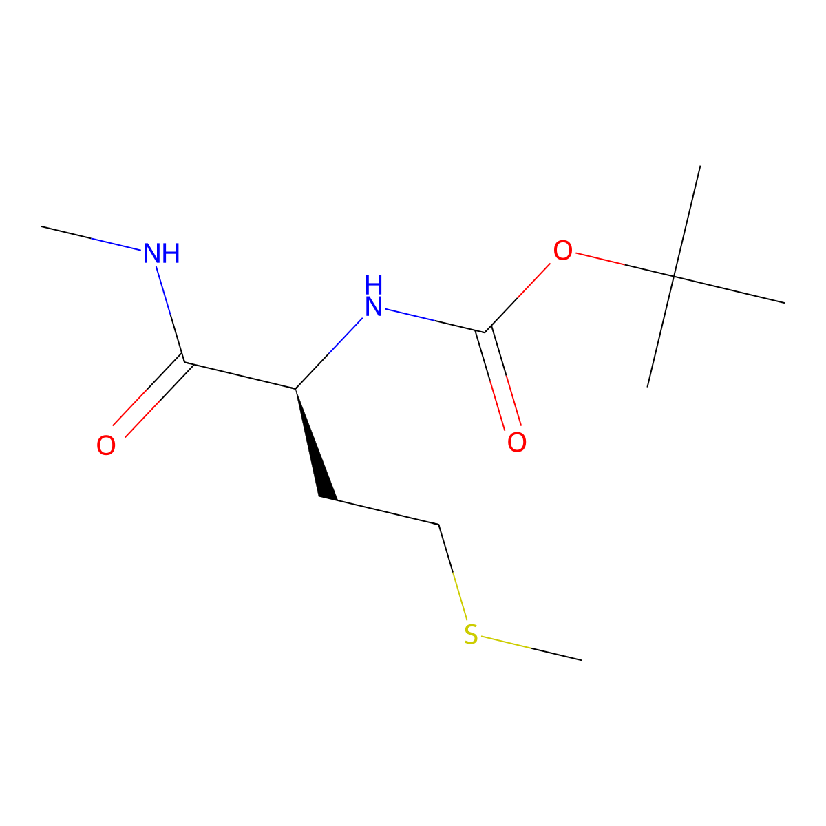 Tert-butyl (S)-(1-(methylamino)-4-(methylthio)-1-oxobutan-2-YL)carbamate molecular structure, CAS 68800-01-1