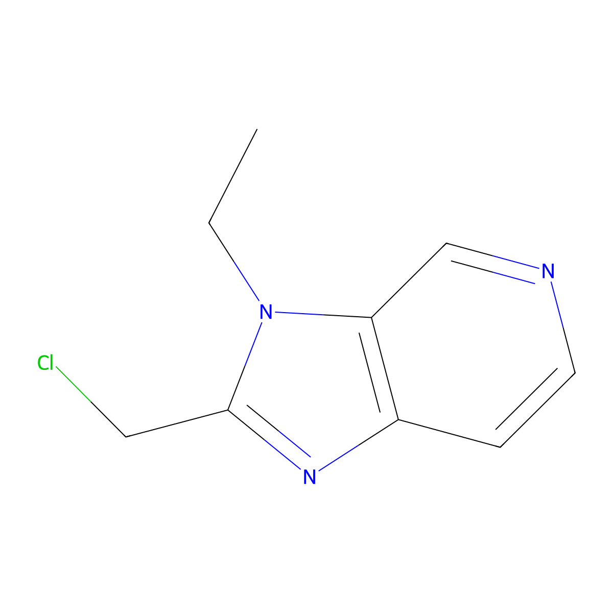 2-(chloromethyl)-3-ethyl-3H-imidazo[4,5-c]pyridine molecular structure, CAS 688001-00-5