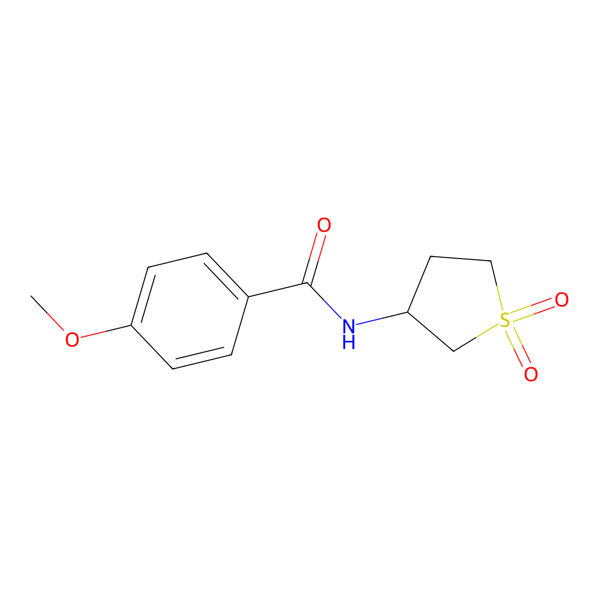 N-(1,1-dioxothiolan-3-yl)-4-methoxybenzamide molecular structure, CAS 688002-41-7