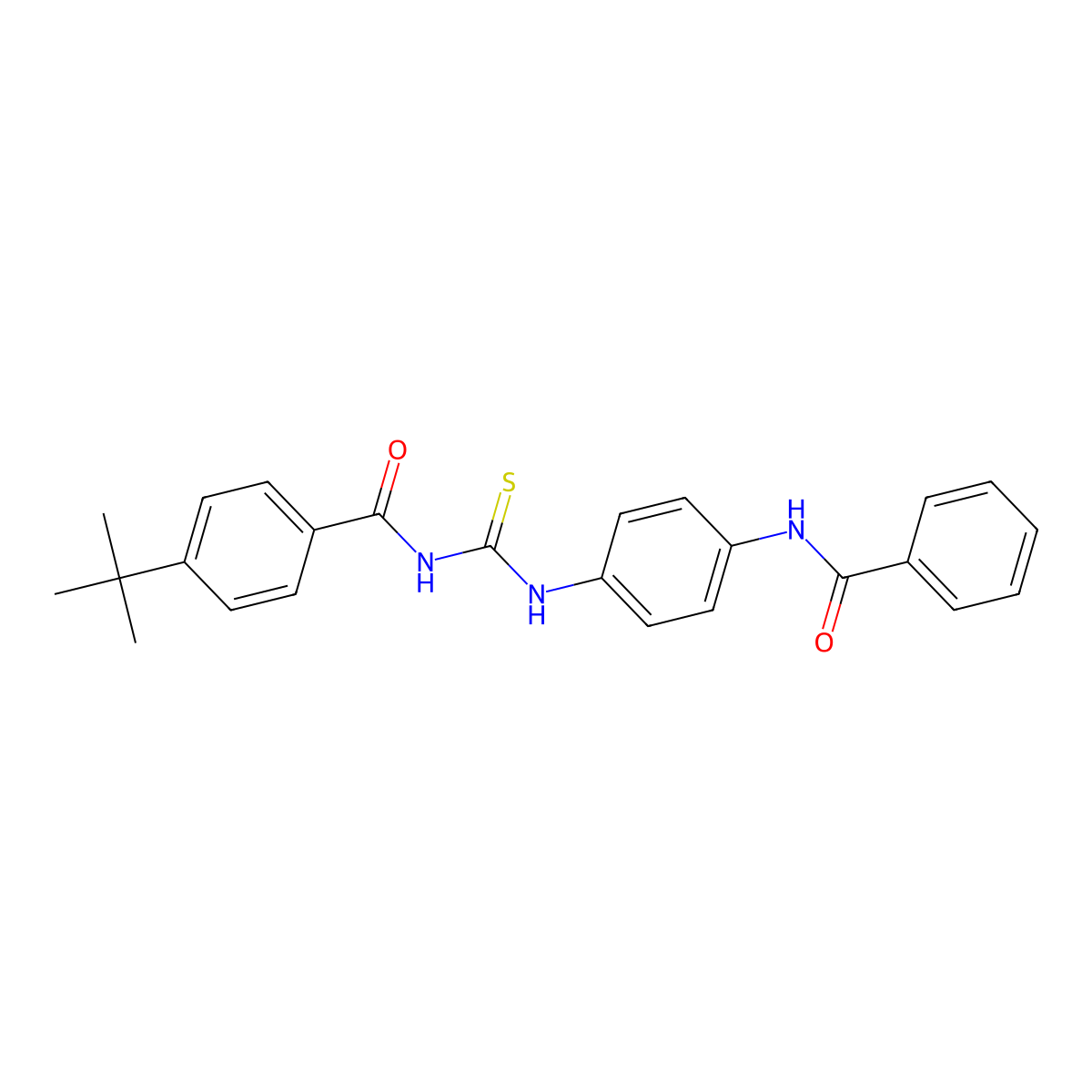 4-tert-butyl-N-({4-[(phenylcarbonyl)amino]phenyl}carbamothioyl)benzamide molecular structure, CAS 688014-33-7