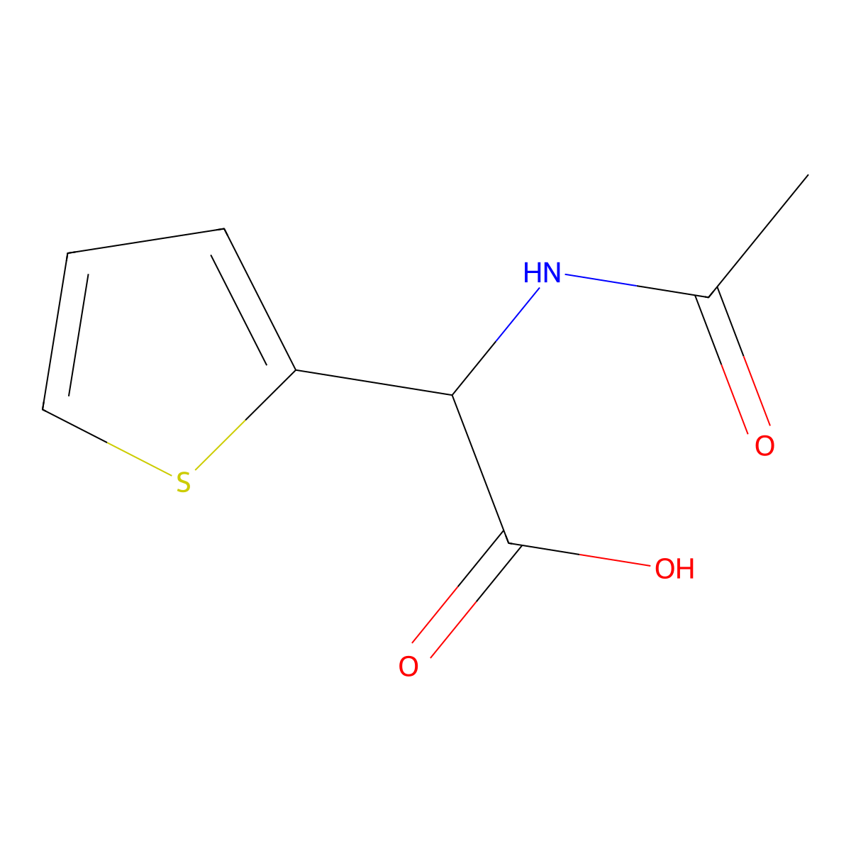 (Acetylamino)(2-thienyl)acetic acid molecular structure, CAS 68802-32-4
