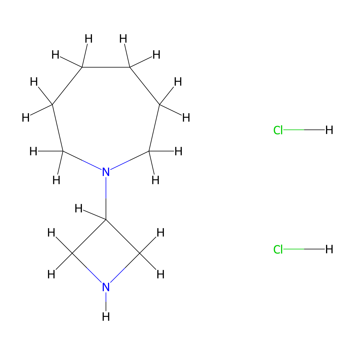 1-(Azetidin-3-yl)azepane dihydrochloride molecular structure, CAS 688020-10-2