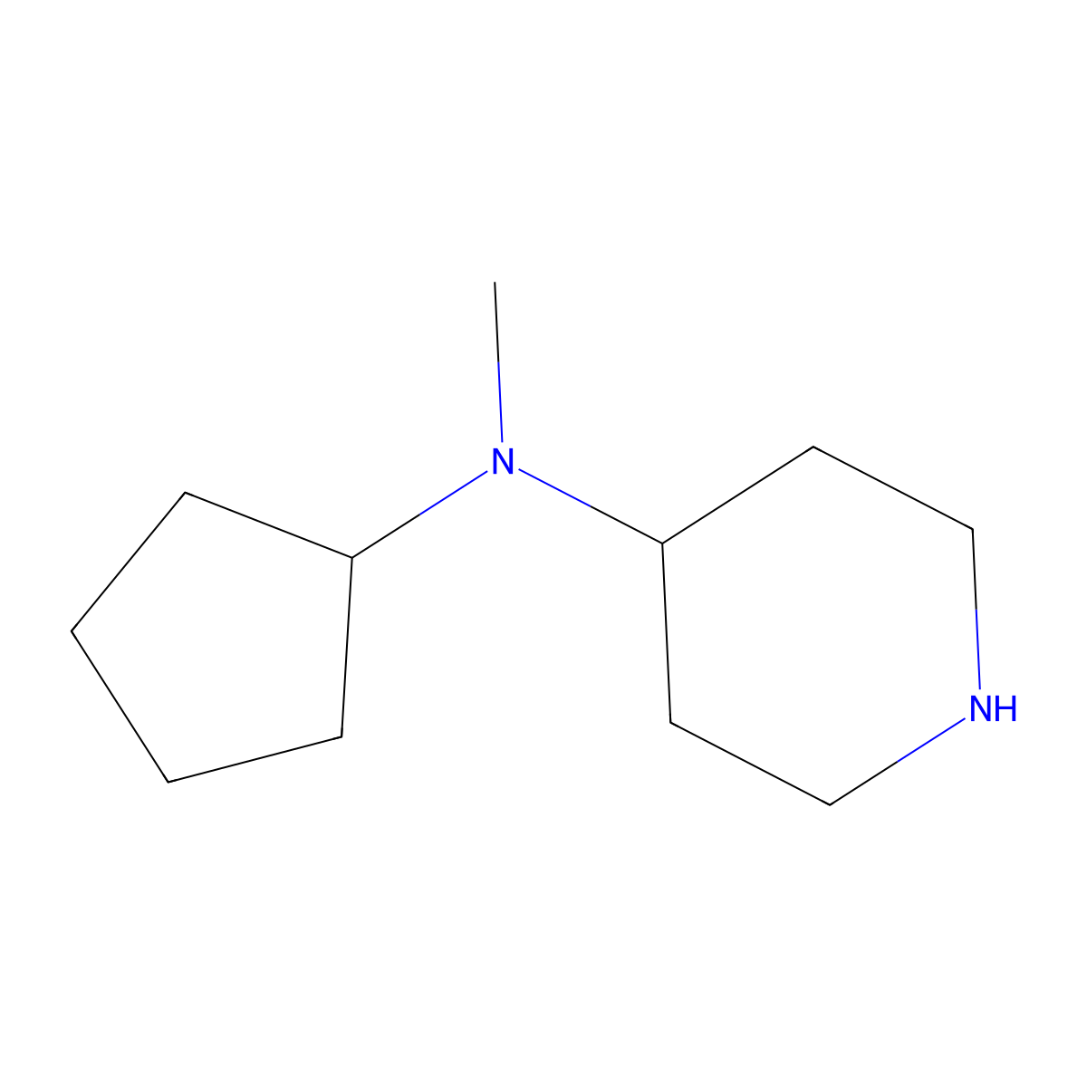 N-cyclopentyl-N-methylpiperidin-4-amine molecular structure, CAS 688020-15-7