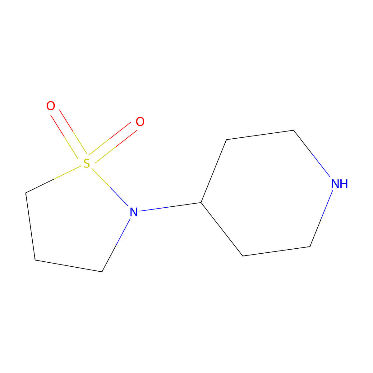 2-(Piperidin-4-yl)-1lambda6,2-thiazolidine-1,1-dione molecular structure, CAS 688020-17-9