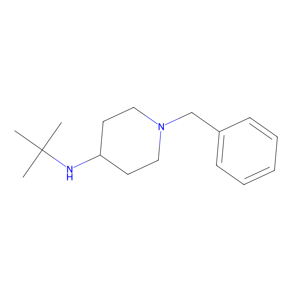 (1-Benzyl-piperidin-4-yl)-tert-butyl-amine molecular structure, CAS 688020-20-4