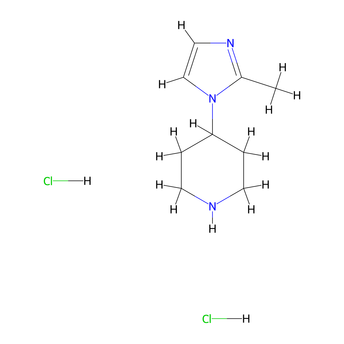 4-(2-methyl-1H-imidazol-1-yl)piperidine dihydrochloride molecular structure, CAS 688020-21-5