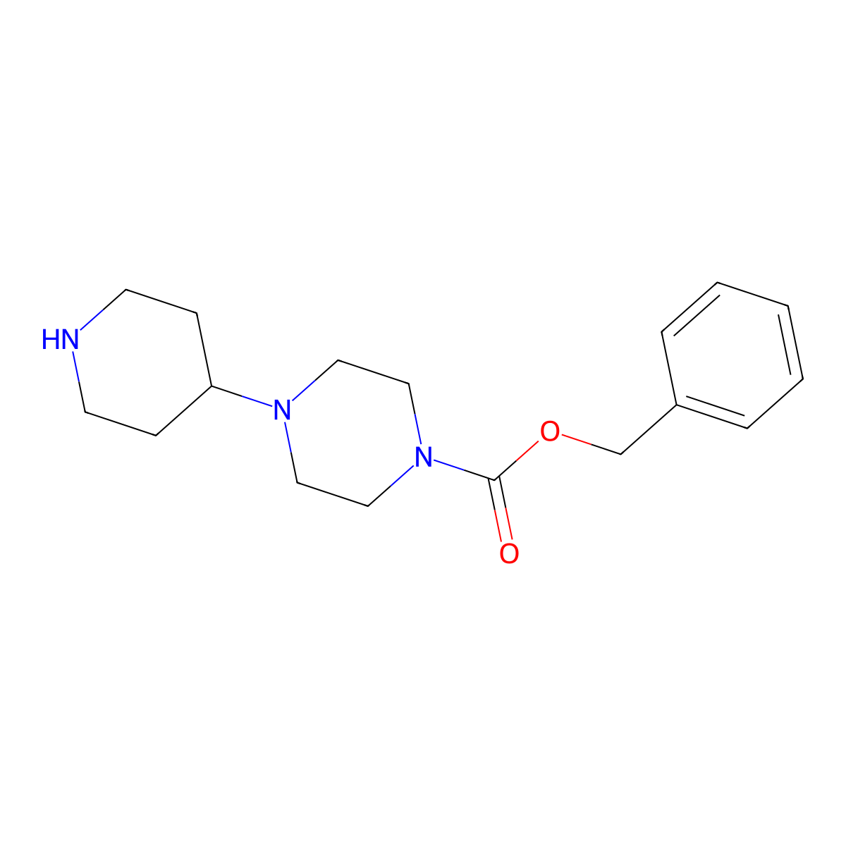 Benzyl 4-(piperidin-4-yl)piperazine-1-carboxylate molecular structure, CAS 688020-80-6