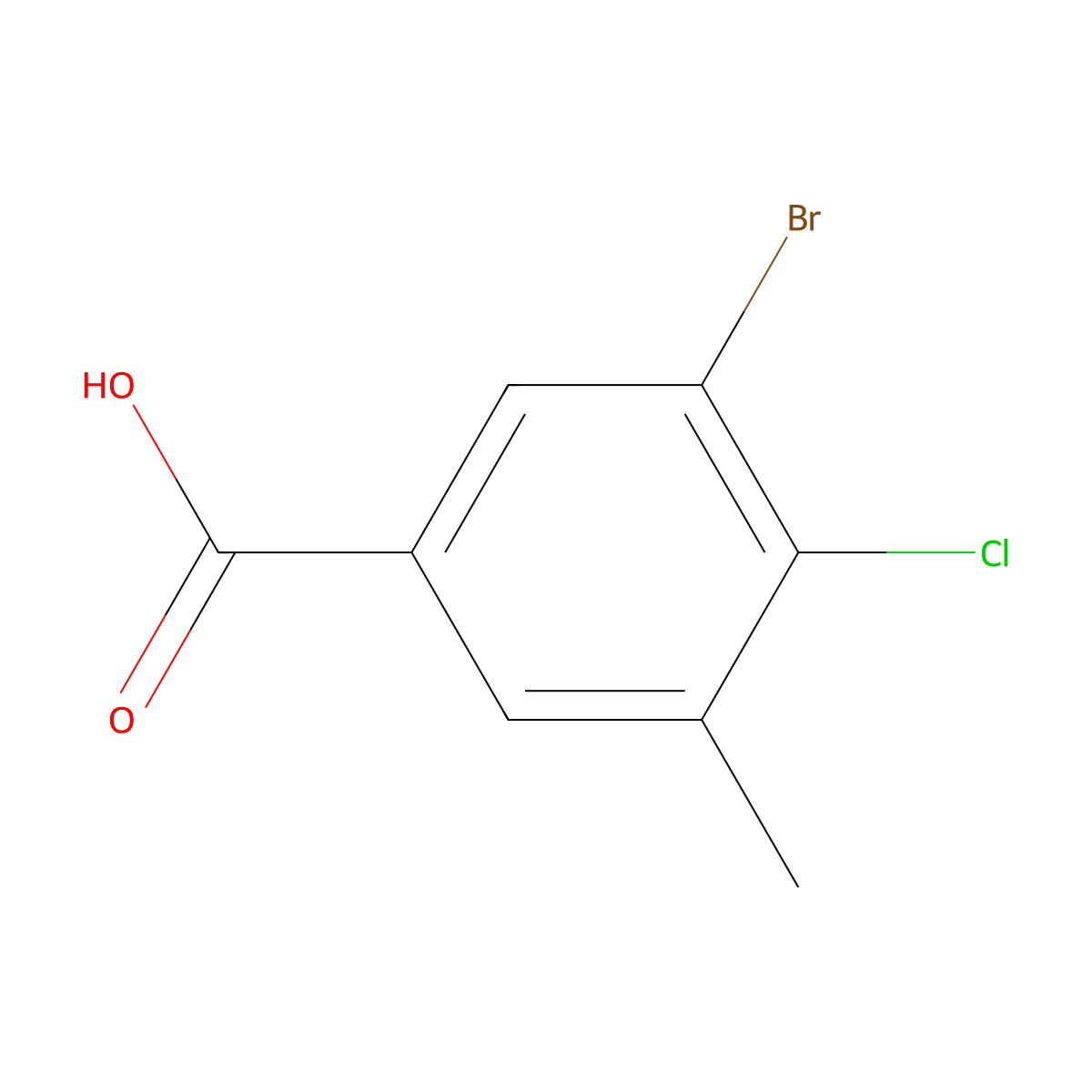 3-Bromo-4-chloro-5-methylbenzoic acid molecular structure, CAS 688021-30-9