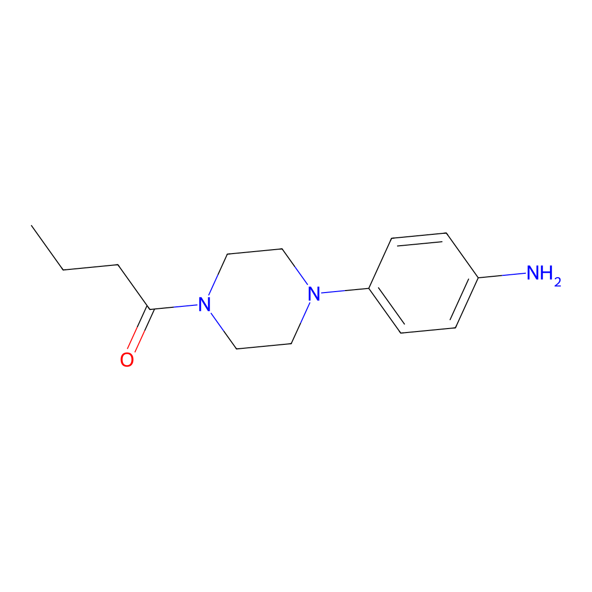 1-[4-(4-Aminophenyl)piperazin-1-yl]butan-1-one molecular structure, CAS 688028-49-1