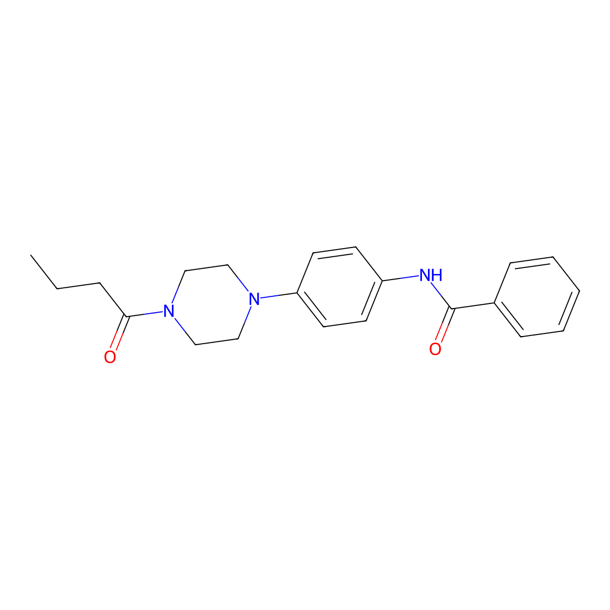 N-[4-(4-butanoylpiperazin-1-yl)phenyl]benzamide molecular structure, CAS 688028-61-7