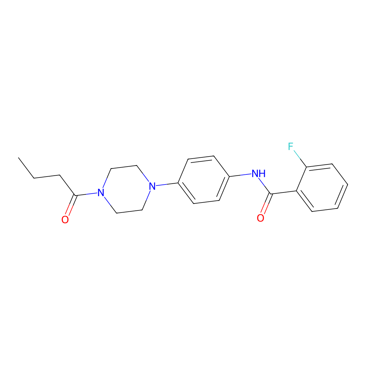 N-[4-(4-butanoylpiperazin-1-yl)phenyl]-2-fluorobenzamide molecular structure, CAS 688028-64-0