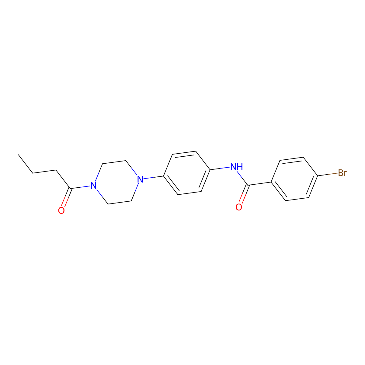 4-bromo-N-[4-(4-butanoylpiperazin-1-yl)phenyl]benzamide molecular structure, CAS 688028-86-6