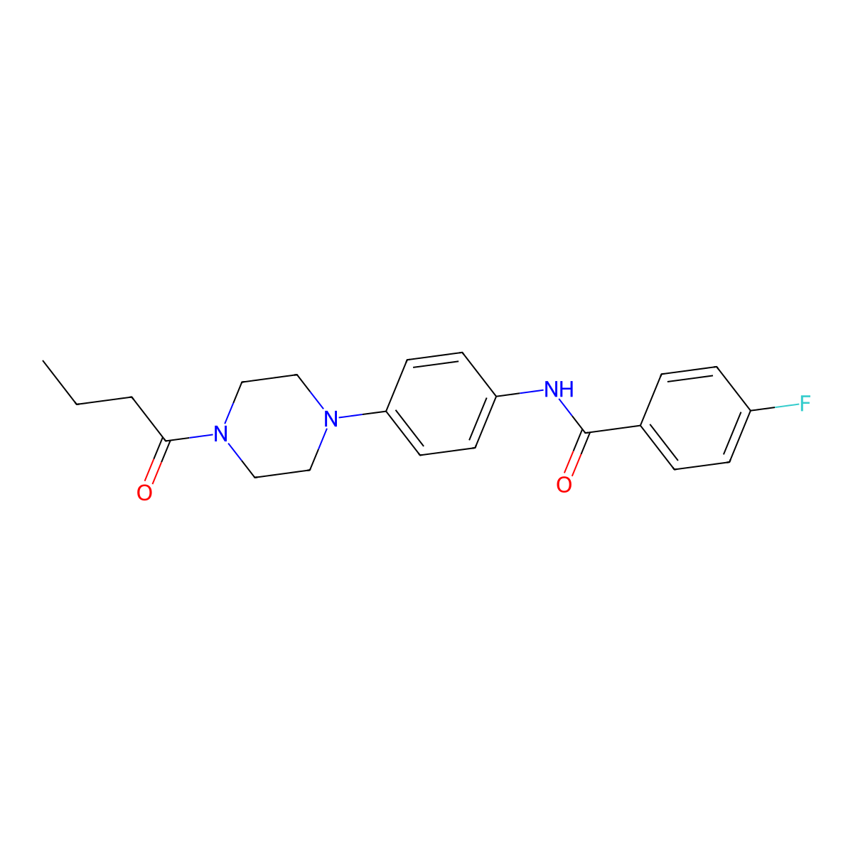 N-[4-(4-butanoylpiperazin-1-yl)phenyl]-4-fluorobenzamide molecular structure, CAS 688028-88-8
