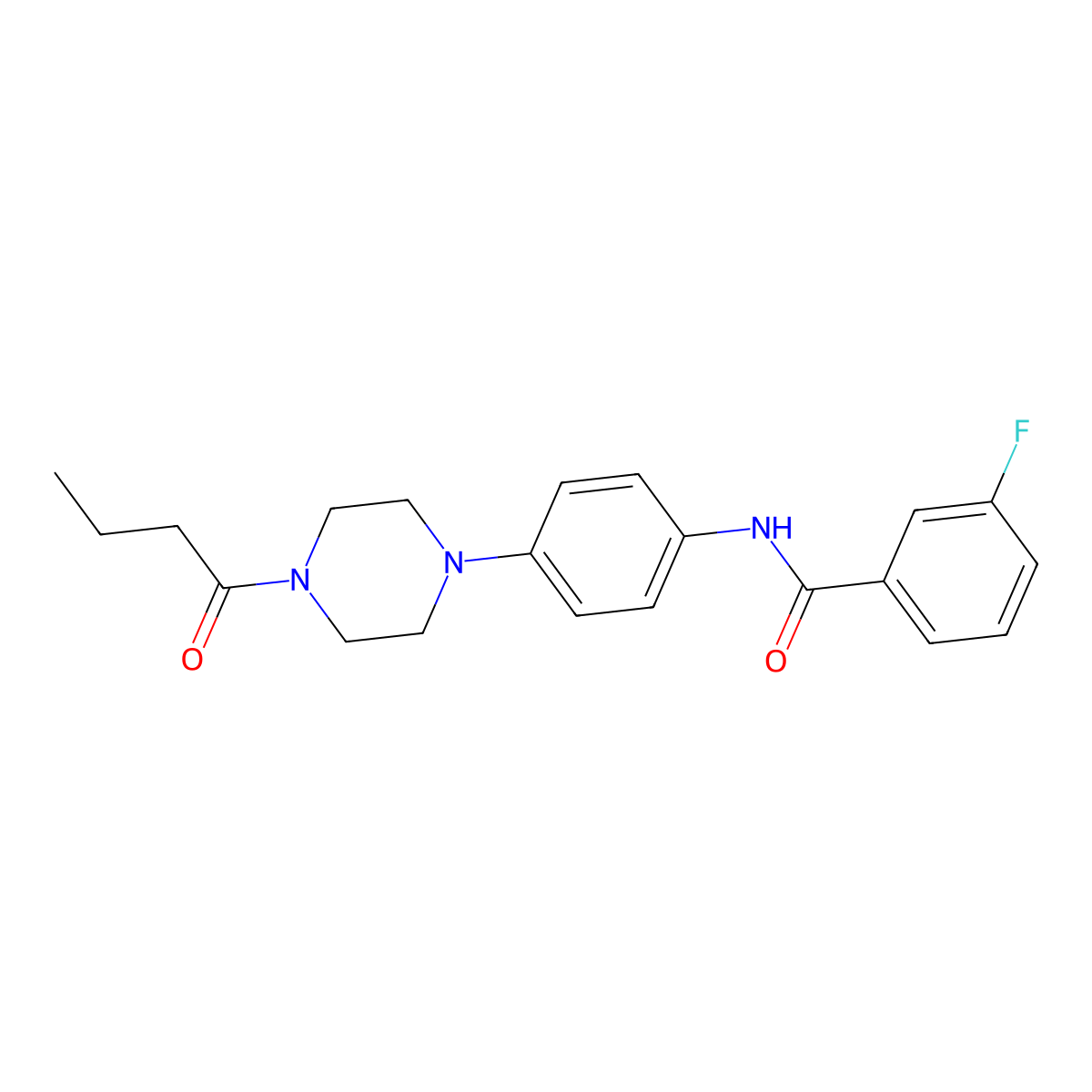 N-[4-(4-butanoylpiperazin-1-yl)phenyl]-3-fluorobenzamide molecular structure, CAS 688029-00-7