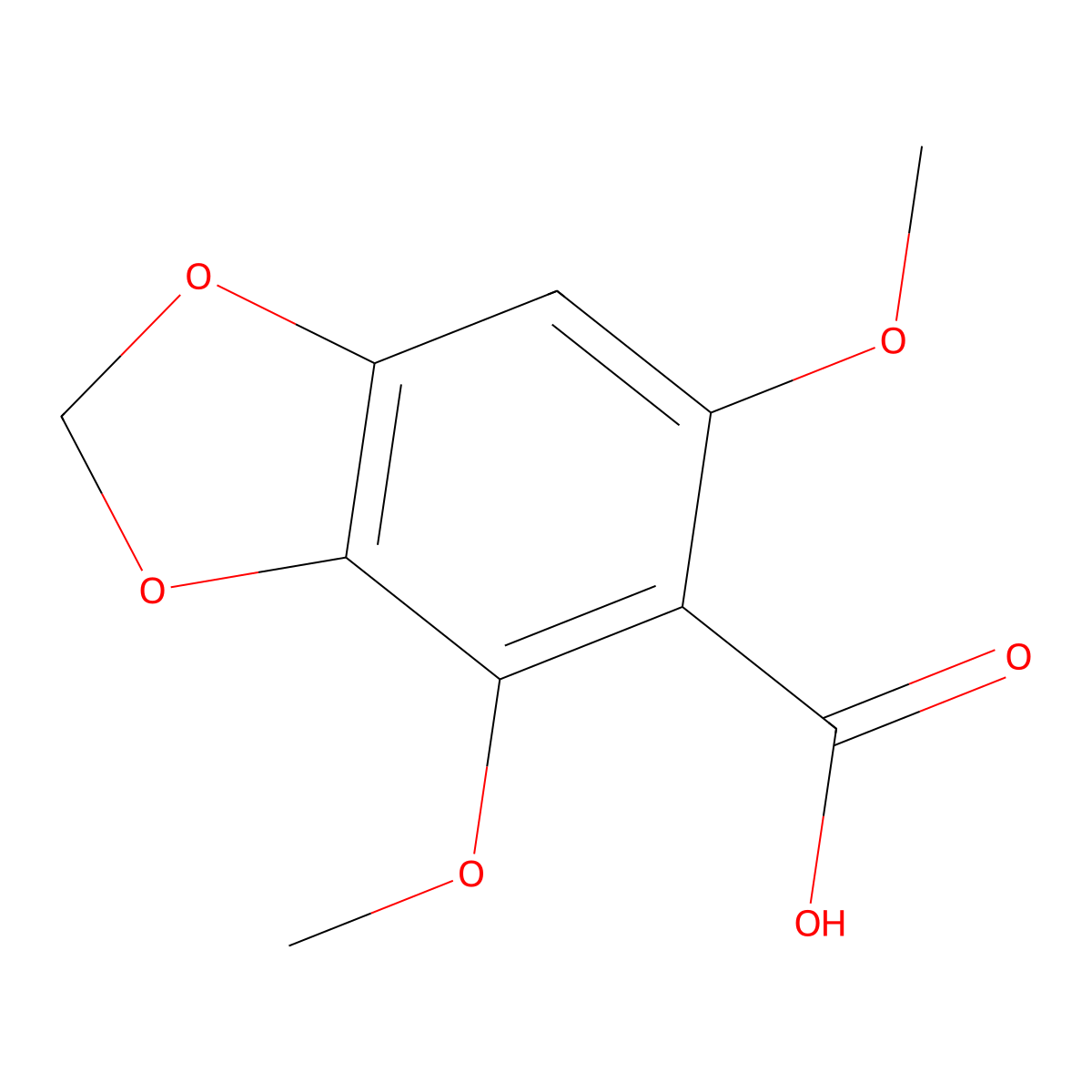 4,6-Dimethoxybenzo[d][1,3]dioxole-5-carboxylic acid molecular structure, CAS 68803-44-1