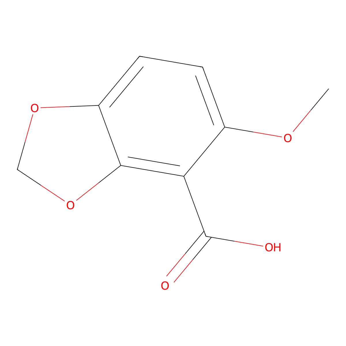 5-Methoxybenzo[d][1,3]dioxole-4-carboxylic acid molecular structure, CAS 68803-47-4