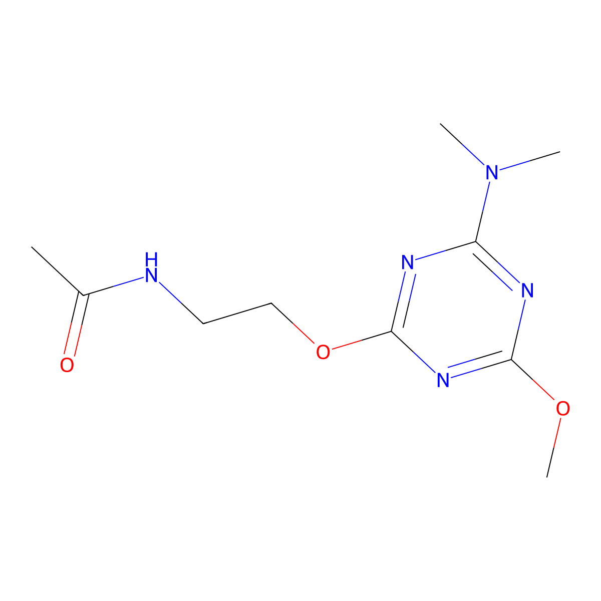 N-[2-[[4-(dimethylamino)-6-methoxy-1,3,5-triazin-2-yl]oxy]ethyl]acetamide molecular structure, CAS 688030-04-8