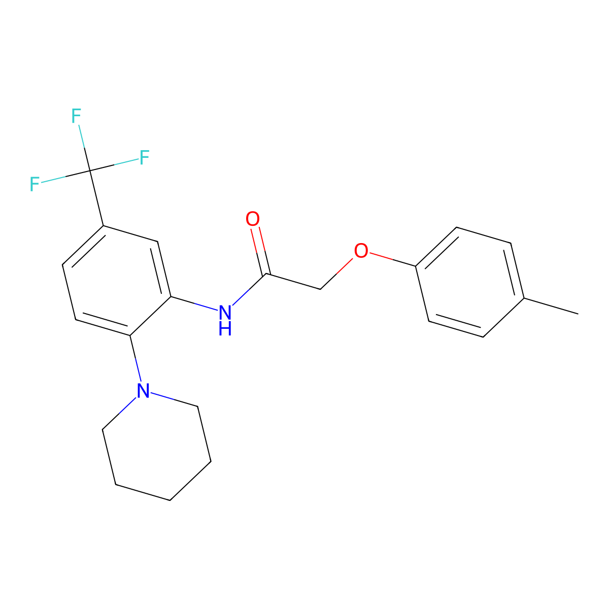 2-(4-methylphenoxy)-N-[2-piperidin-1-yl-5-(trifluoromethyl)phenyl]acetamide molecular structure, CAS 688033-23-0