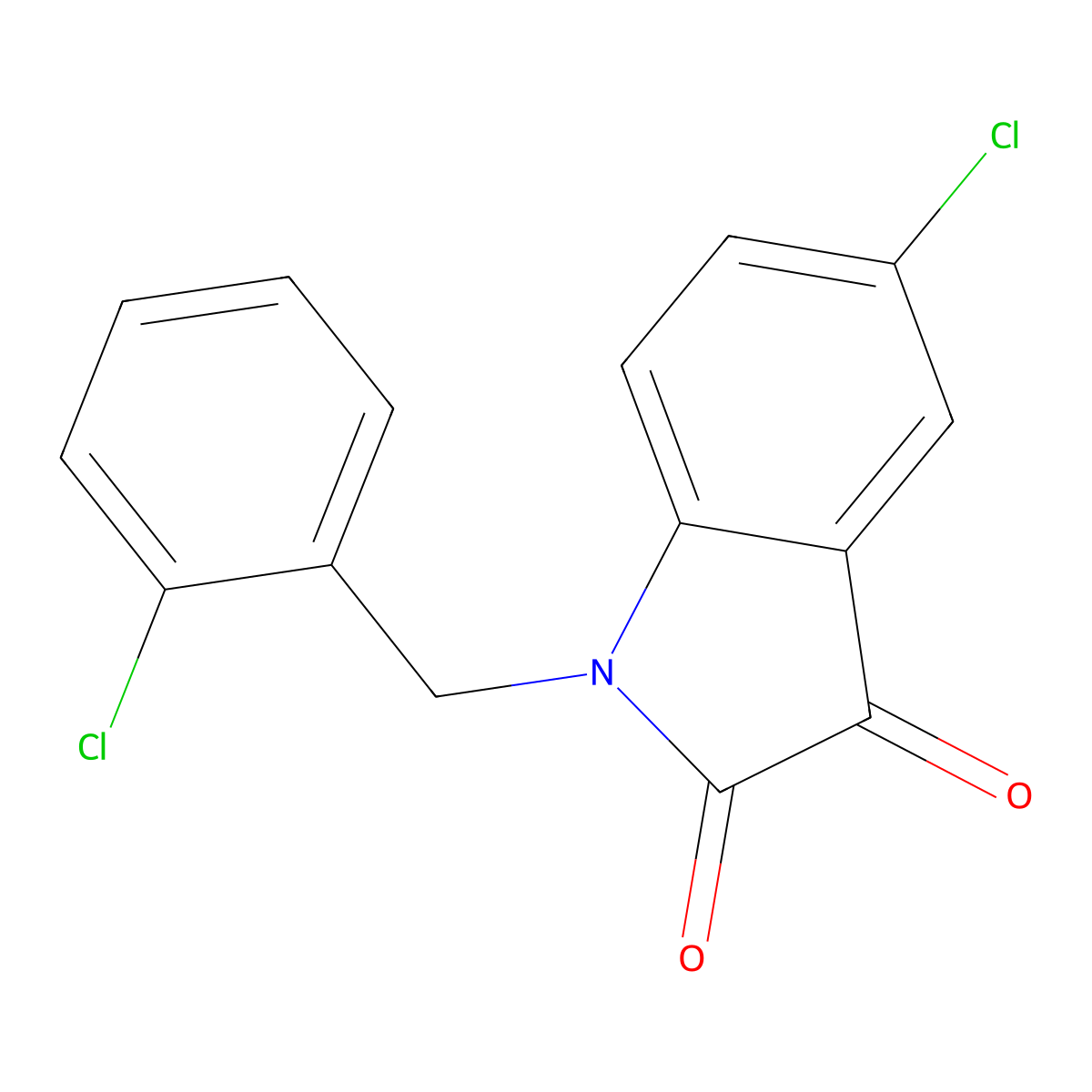5-chloro-1-(2-chlorobenzyl)-1H-indole-2,3-dione molecular structure, CAS 688034-04-0