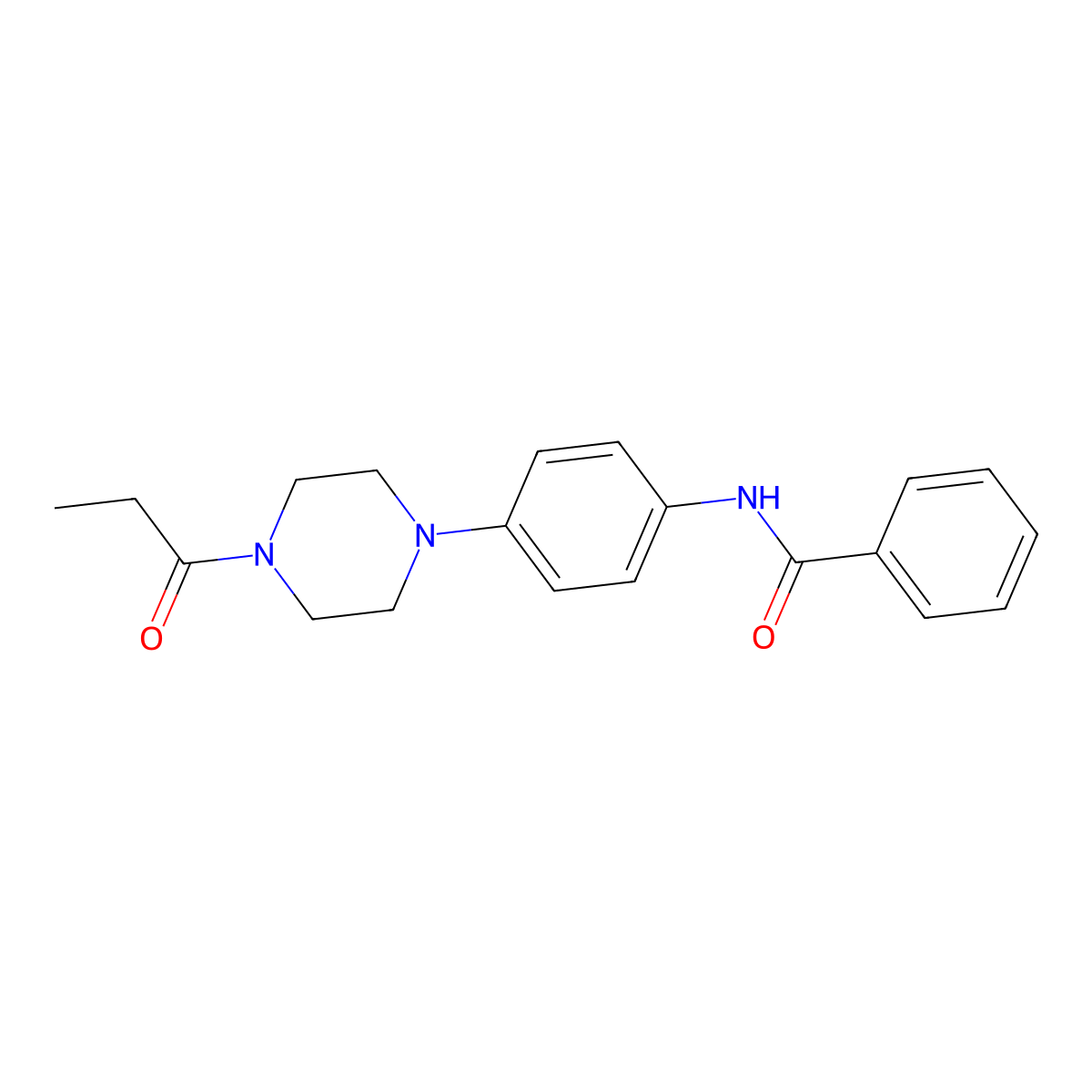 N-[4-(4-propanoylpiperazin-1-yl)phenyl]benzamide molecular structure, CAS 688034-16-4
