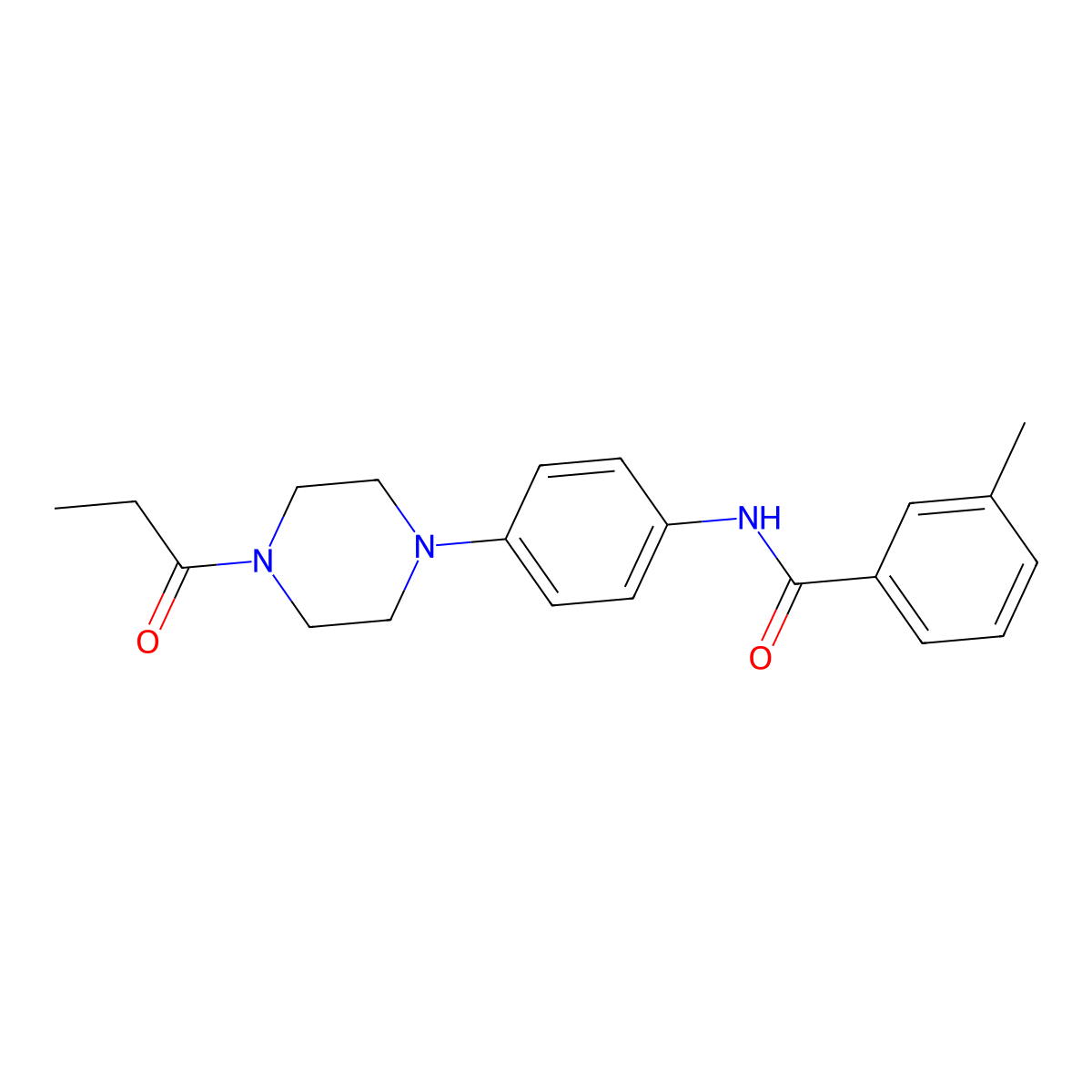 3-methyl-N-[4-(4-propanoylpiperazin-1-yl)phenyl]benzamide molecular structure, CAS 688034-20-0