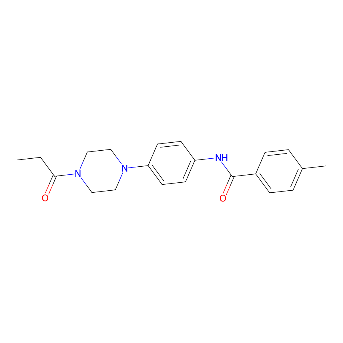 4-methyl-N-[4-(4-propanoylpiperazin-1-yl)phenyl]benzamide molecular structure, CAS 688034-23-3