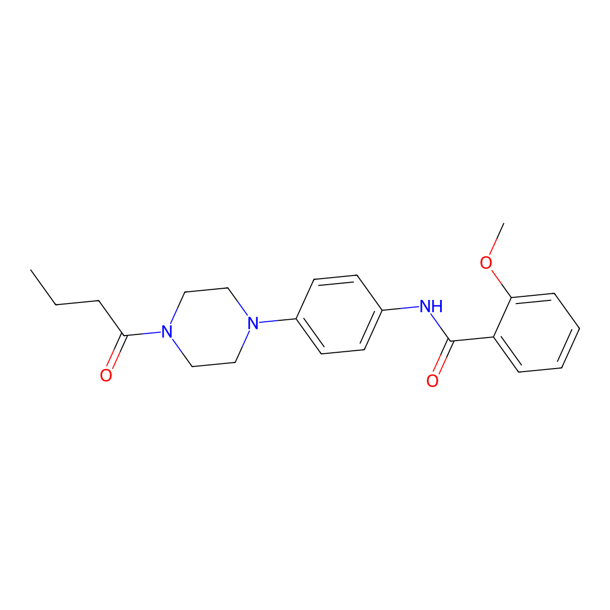 N-[4-(4-butanoylpiperazin-1-yl)phenyl]-2-methoxybenzamide molecular structure, CAS 688034-28-8