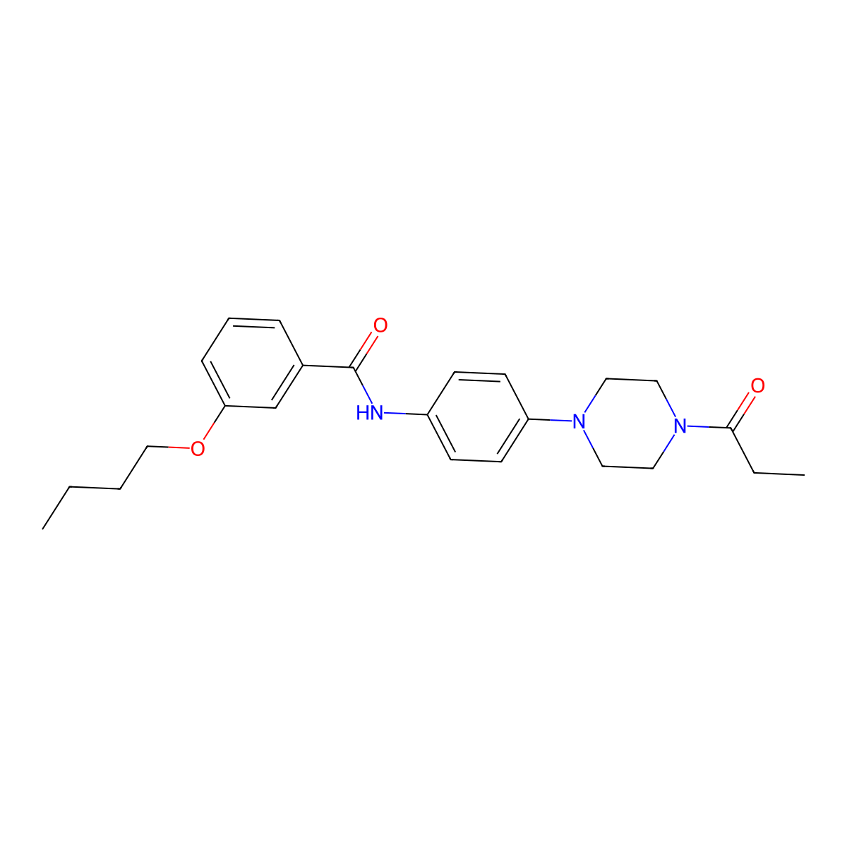 3-butoxy-N-[4-(4-propanoylpiperazin-1-yl)phenyl]benzamide molecular structure, CAS 688034-40-4