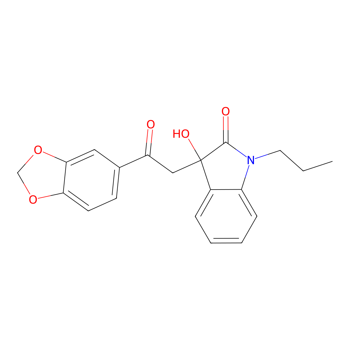 3-[2-(1,3-benzodioxol-5-yl)-2-oxoethyl]-3-hydroxy-1-propyl-1,3-dihydro-2H-indol-2-one molecular structure, CAS 688037-08-3