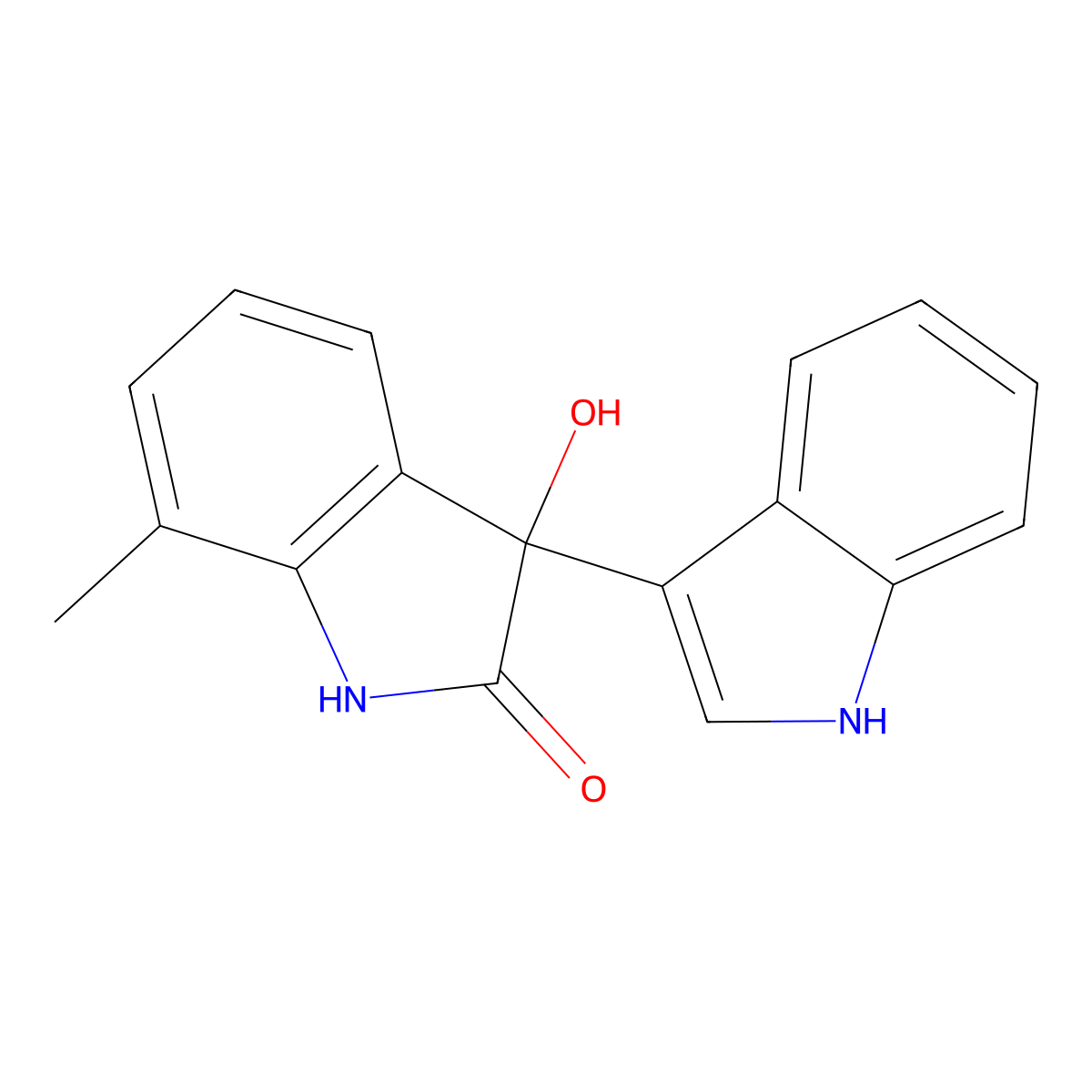 3'-hydroxy-7'-methyl-1',3'-dihydro-1H,2'H-3,3'-biindol-2'-one molecular structure, CAS 688037-97-0