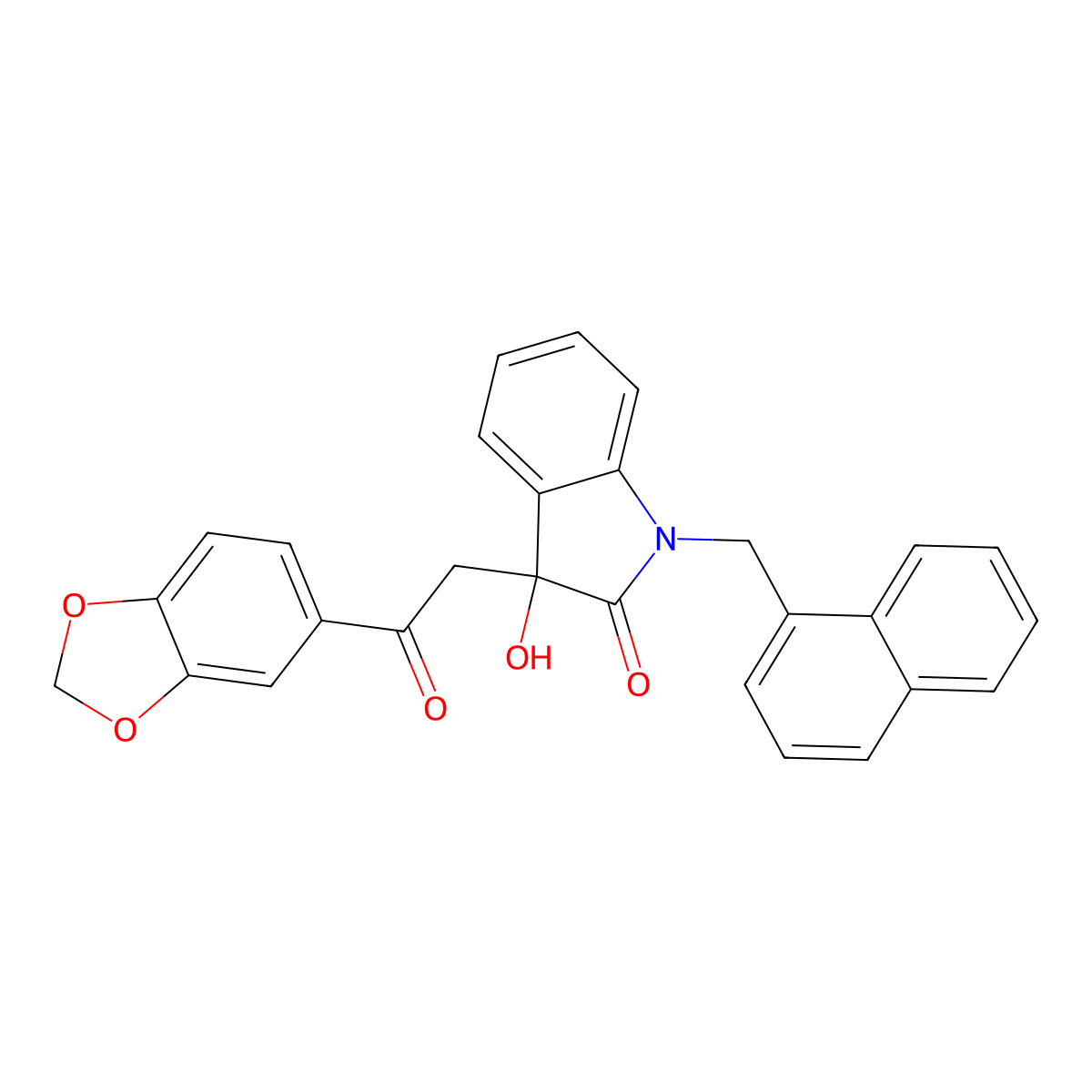 3-[2-(1,3-Benzodioxol-5-yl)-2-oxoethyl]-3-hydroxy-1-(naphthalen-1-ylmethyl)indol-2-one molecular structure, CAS 688038-31-5