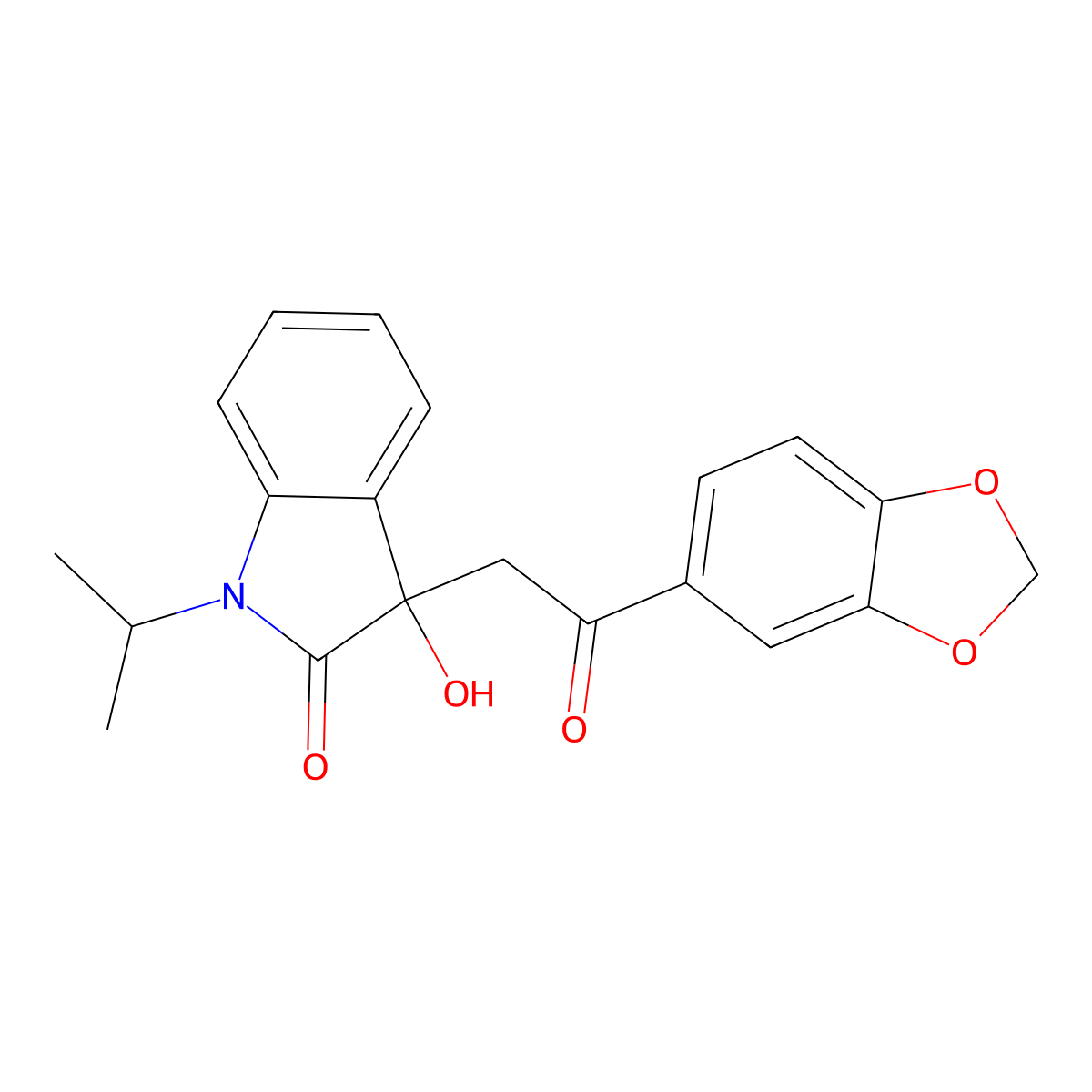 3-[2-(1,3-Benzodioxol-5-yl)-2-oxoethyl]-3-hydroxy-1-propan-2-ylindol-2-one molecular structure, CAS 688038-40-6