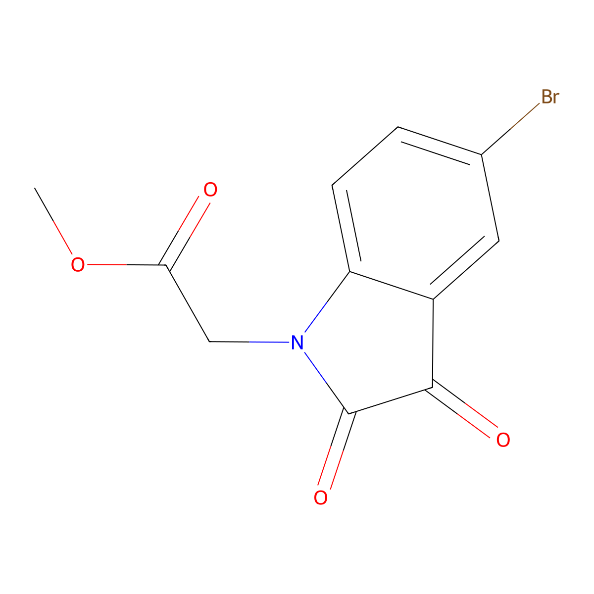 Methyl 2-(5-bromo-2,3-dioxoindol-1-yl)acetate molecular structure, CAS 688038-79-1