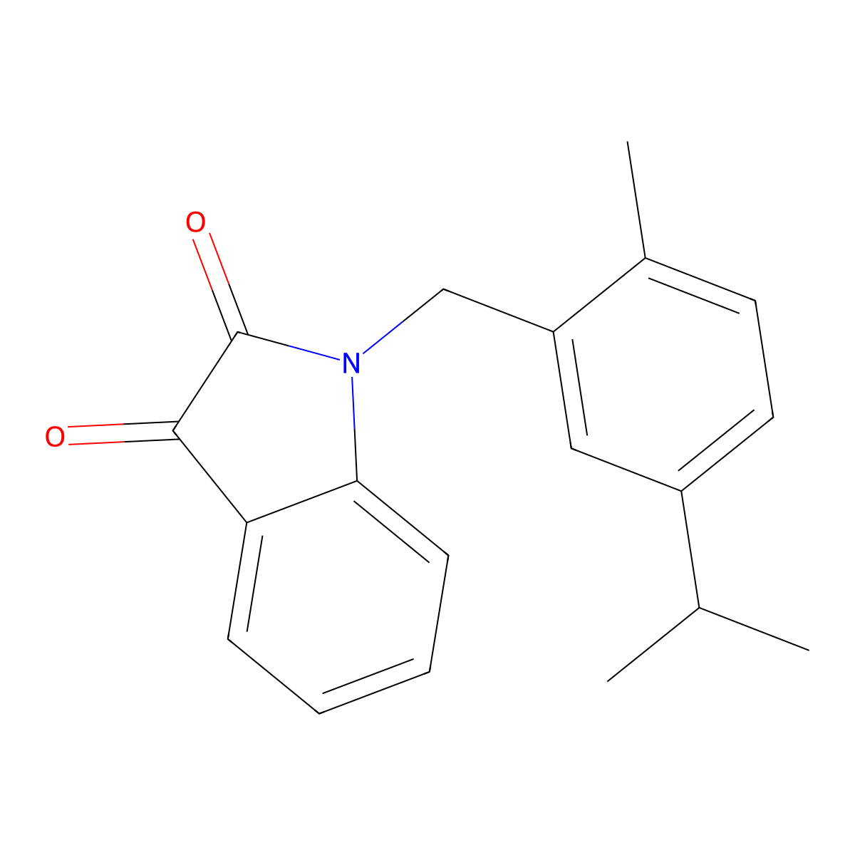 1-[2-methyl-5-(propan-2-yl)benzyl]-1H-indole-2,3-dione molecular structure, CAS 688038-80-4