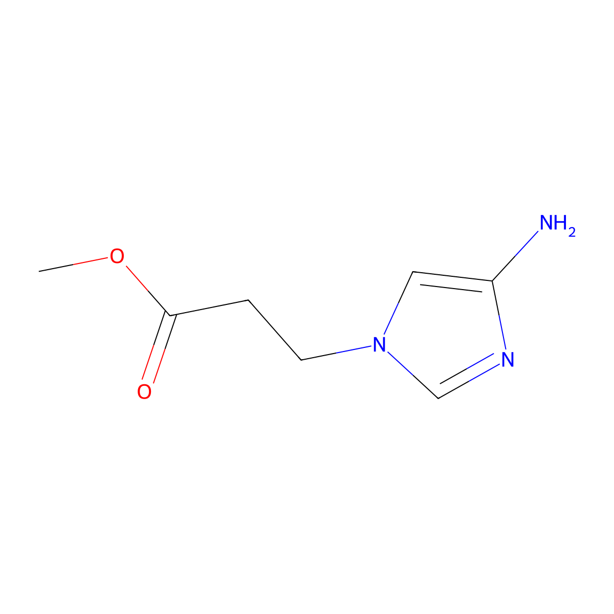 methyl 3-(4-amino-1H-imidazol-1-yl)propanoate molecular structure, CAS 688041-32-9