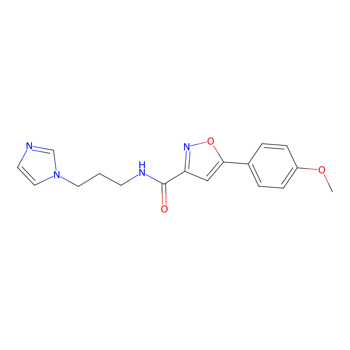 N-(3-(1H-Imidazol-1-yl)propyl)-5-(4-methoxyphenyl)isoxazole-3-carboxamide molecular structure, CAS 688050-46-6