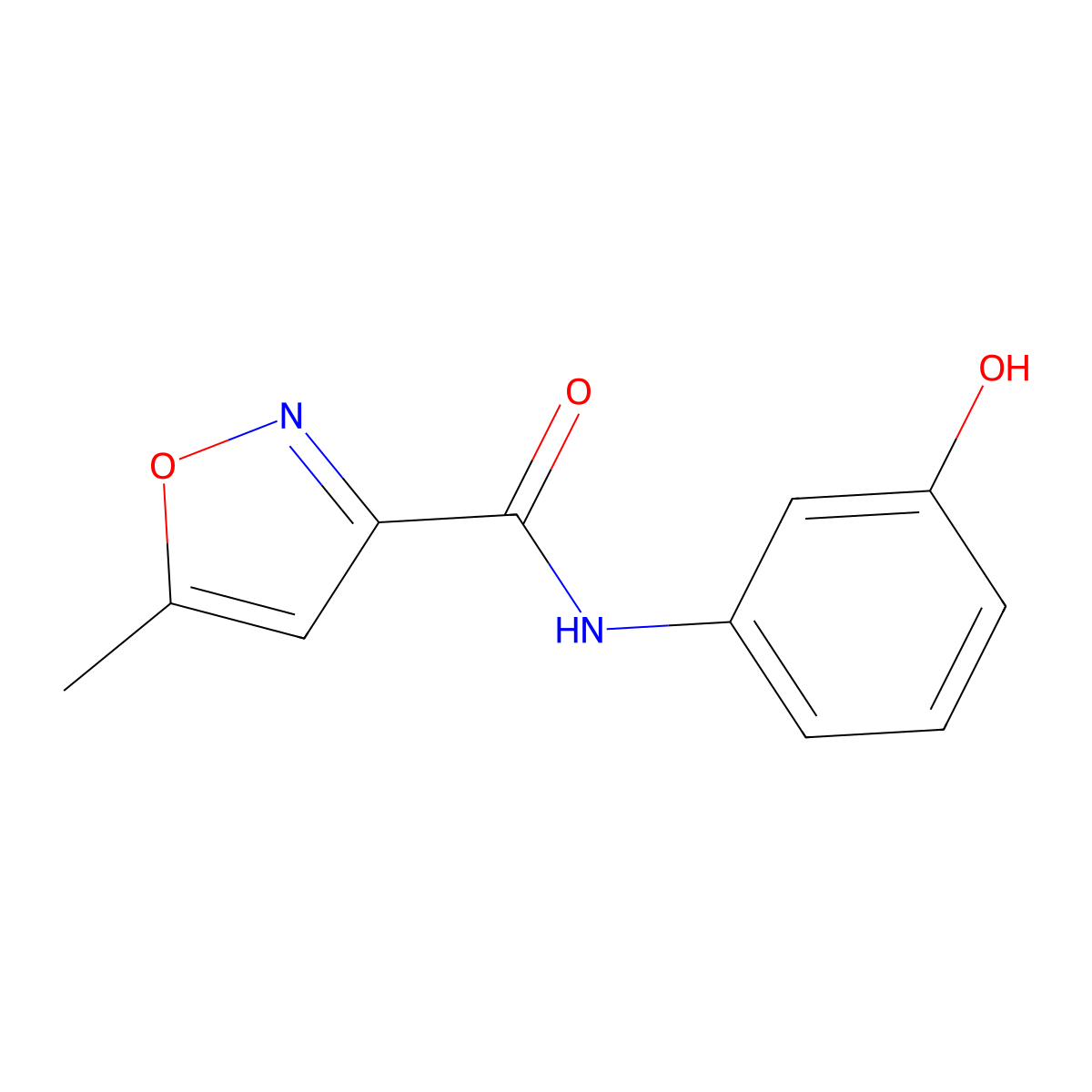 N-(3-Hydroxyphenyl)-5-methylisoxazole-3-carboxamide molecular structure, CAS 688051-07-2