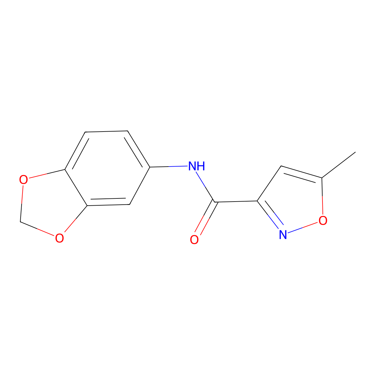 N-(1,3-benzodioxol-5-yl)-5-methyl-1,2-oxazole-3-carboxamide molecular structure, CAS 688051-08-3