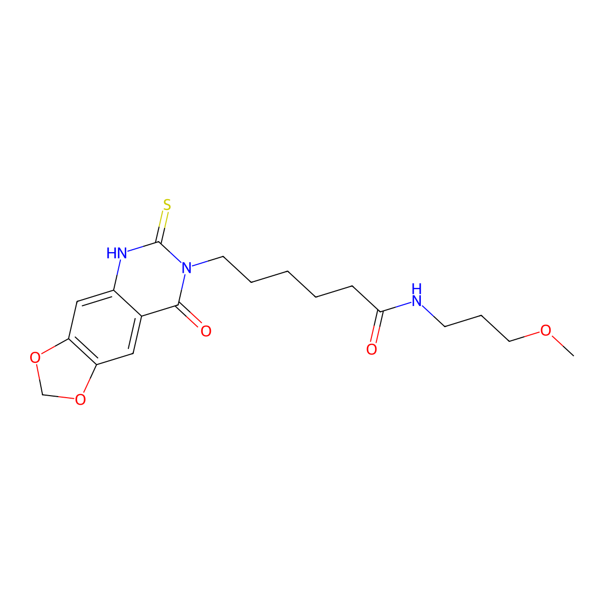 N-(3-methoxypropyl)-6-(8-oxo-6-sulfanylidene-5H-[1,3]dioxolo[4,5-g]quinazolin-7-yl)hexanamide molecular structure, CAS 688053-46-5