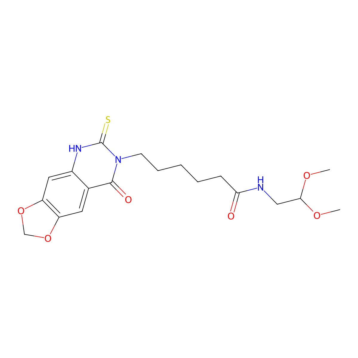 N-(2,2-dimethoxyethyl)-6-(8-oxo-6-sulfanylidene-5H-[1,3]dioxolo[4,5-g]quinazolin-7-yl)hexanamide molecular structure, CAS 688053-50-1