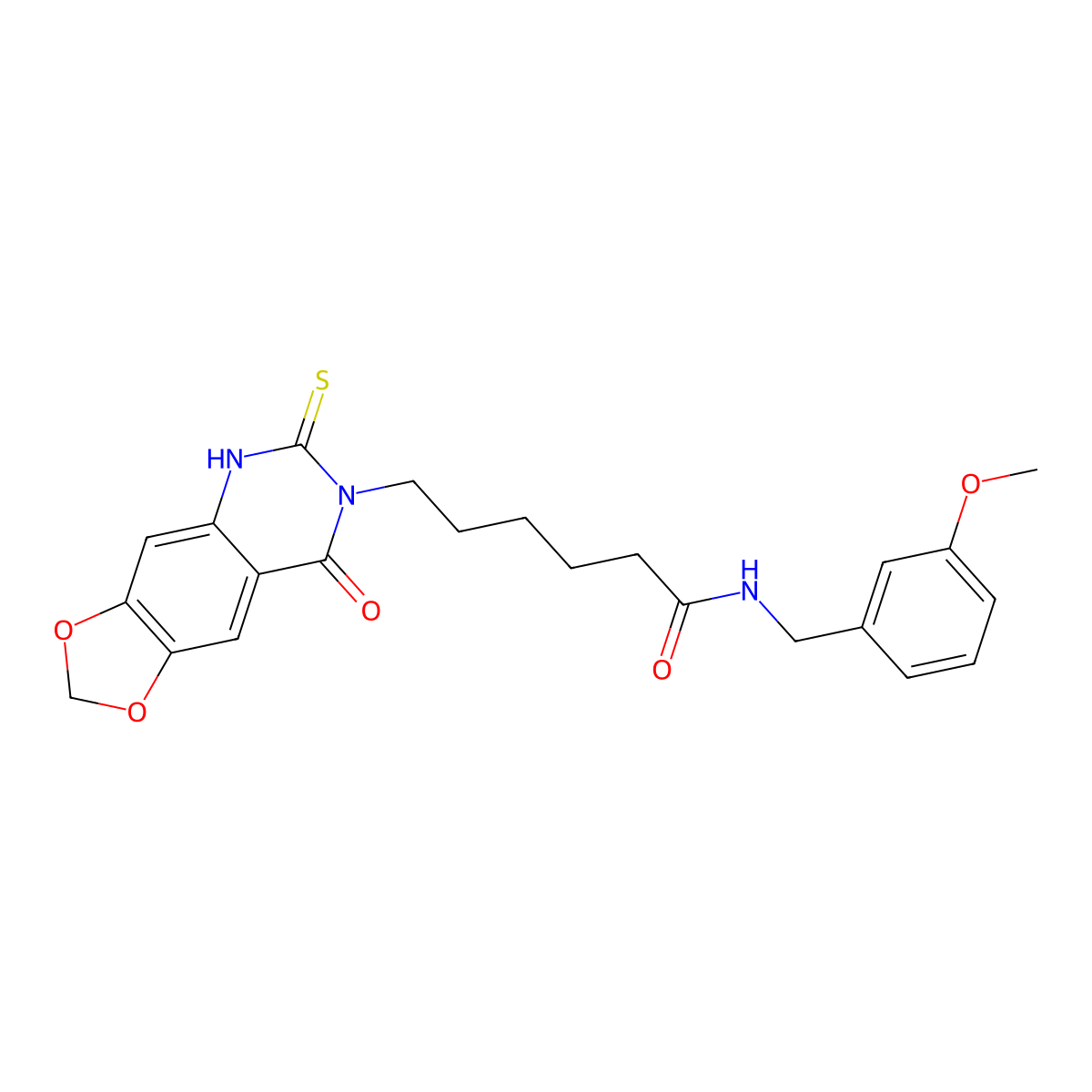 N-[(3-methoxyphenyl)methyl]-6-(8-oxo-6-sulfanylidene-5H-[1,3]dioxolo[4,5-g]quinazolin-7-yl)hexanamide molecular structure, CAS 688053-78-3