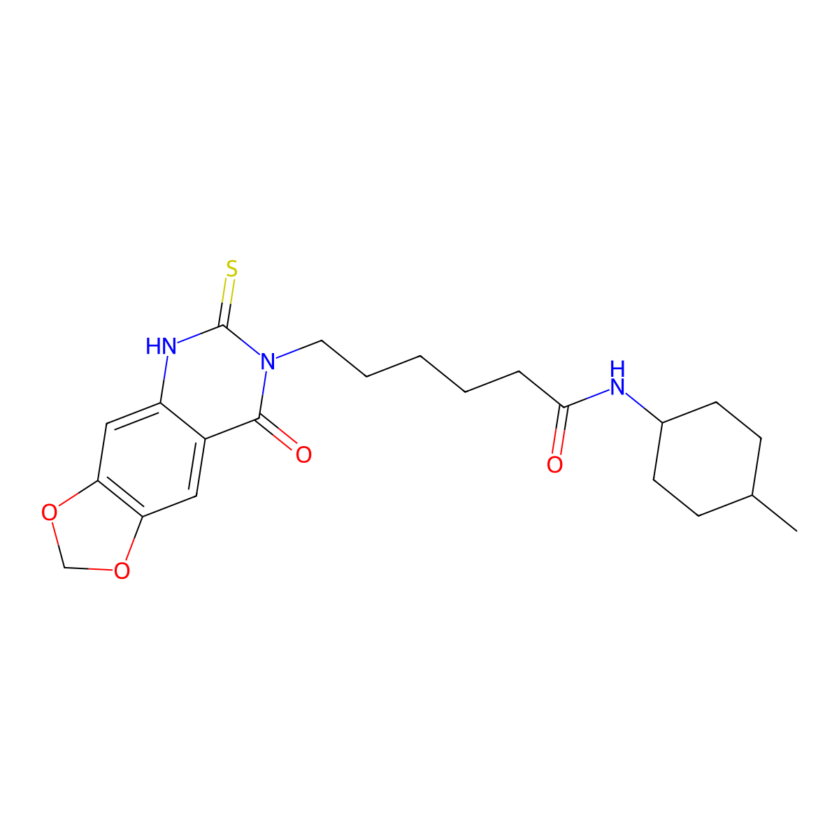 N-(4-methylcyclohexyl)-6-(8-oxo-6-sulfanylidene-5H-[1,3]dioxolo[4,5-g]quinazolin-7-yl)hexanamide molecular structure, CAS 688053-96-5