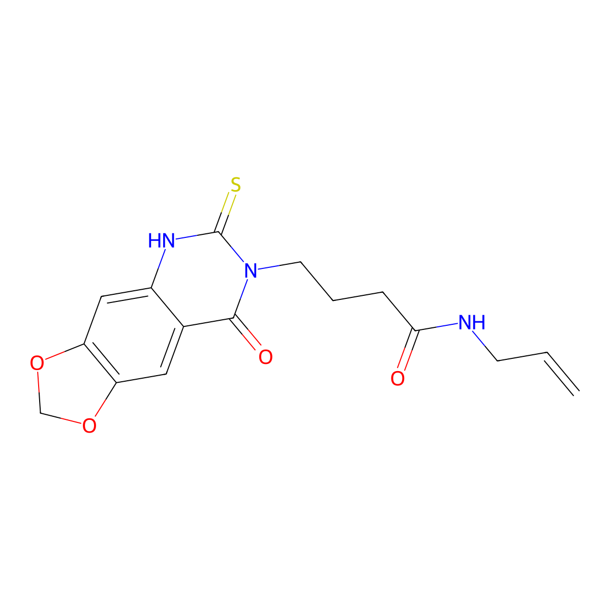 4-(8-oxo-6-sulfanylidene-5H-[1,3]dioxolo[4,5-g]quinazolin-7-yl)-N-prop-2-enylbutanamide molecular structure, CAS 688054-14-0
