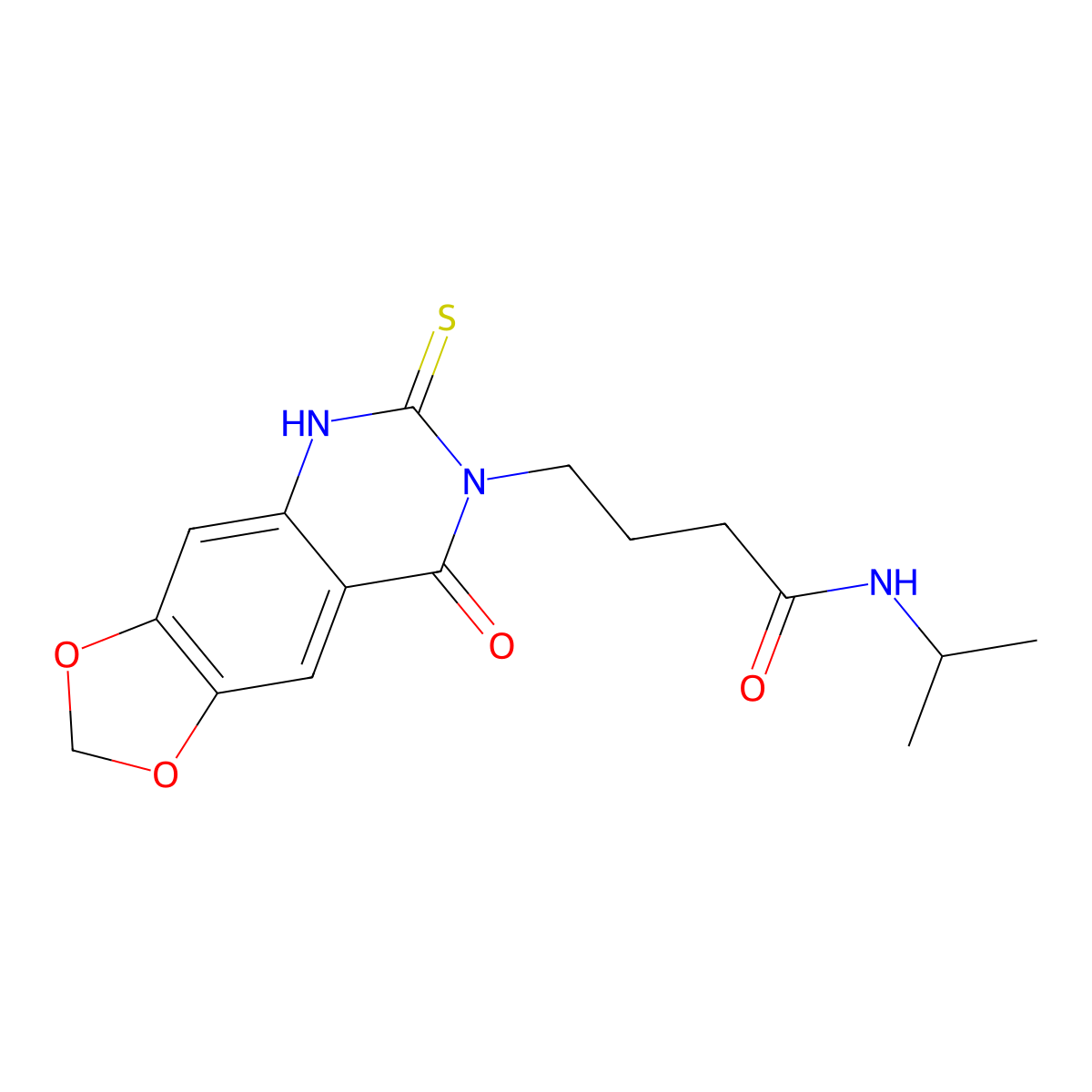 N-isopropyl-4-(8-oxo-6-thioxo-5,8-dihydro[1,3]dioxolo[4,5-g]quinazolin-7(6H)-yl)butanamide molecular structure, CAS 688054-15-1