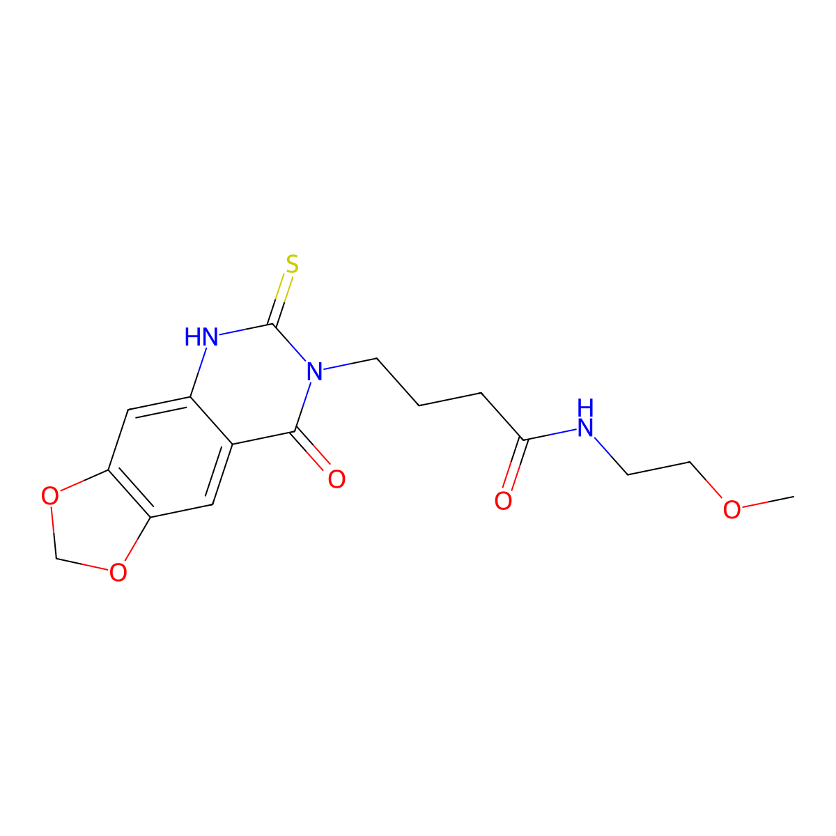 N-(2-methoxyethyl)-4-(8-oxo-6-sulfanylidene-5H-[1,3]dioxolo[4,5-g]quinazolin-7-yl)butanamide molecular structure, CAS 688054-18-4